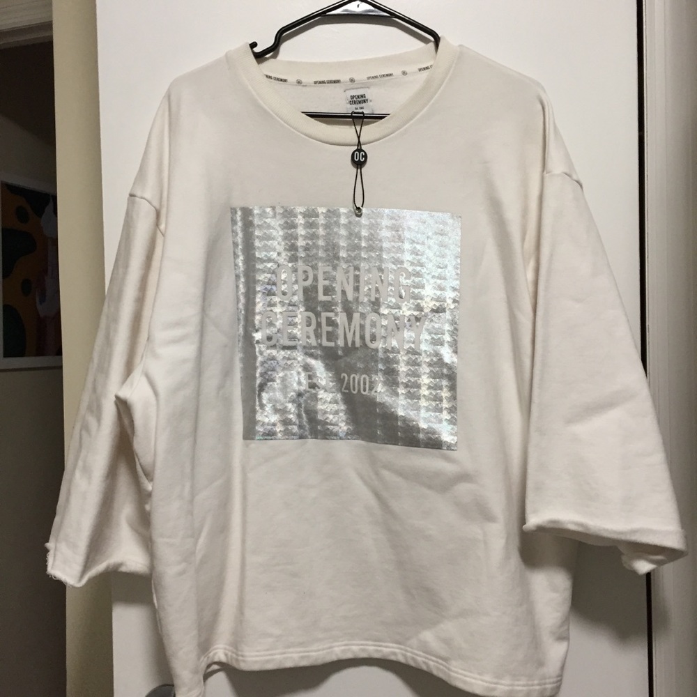 Opening Ceremony Oversized Logo Cutoff Sweat Tee